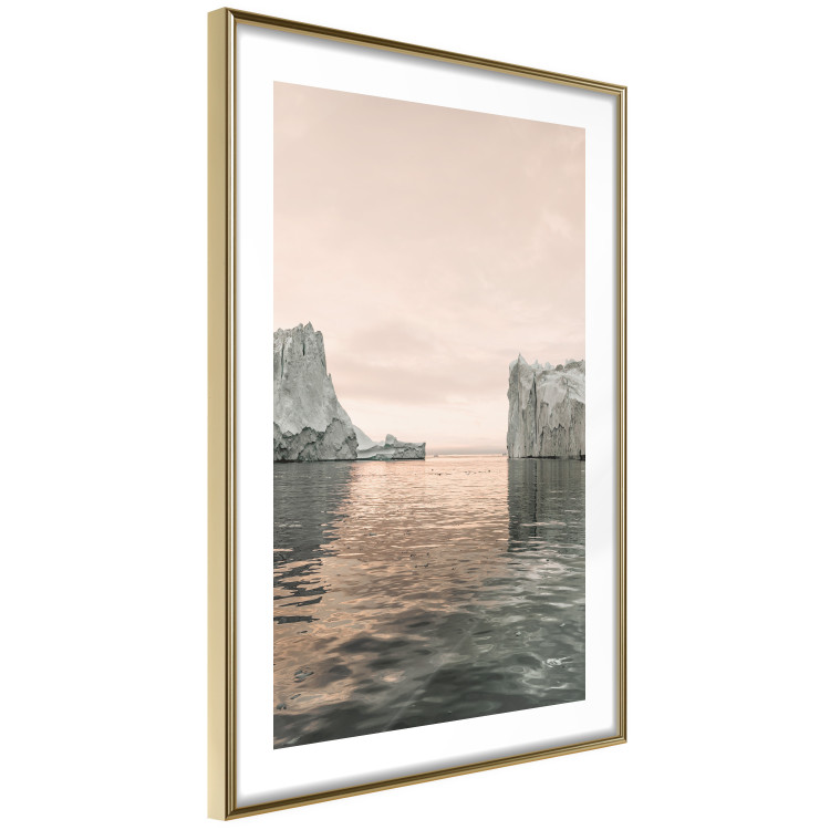 Wall Poster Icy Statues - landscape of stone rocks on water against ocean 129714 additionalImage 8
