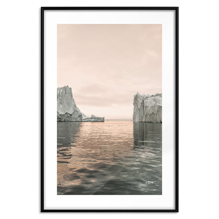 Wall Poster Icy Statues - landscape of stone rocks on water against ocean 129714 additionalImage 15