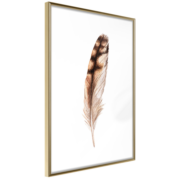 Wall Poster Magic Feather - brown bird feather on a contrasting white background 129914 additionalImage 14