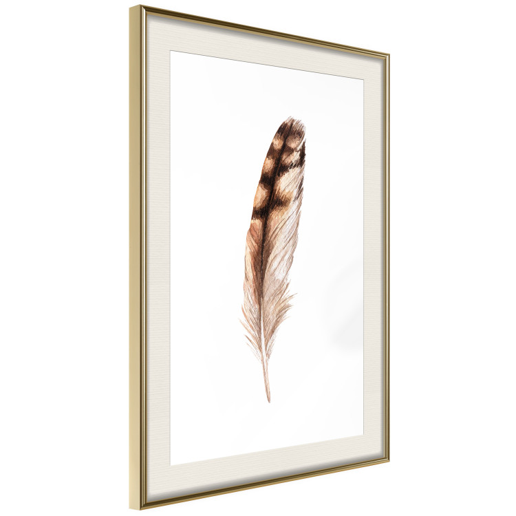 Wall Poster Magic Feather - brown bird feather on a contrasting white background 129914 additionalImage 3