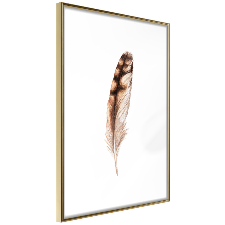 Wall Poster Magic Feather - brown bird feather on a contrasting white background 129914 additionalImage 9