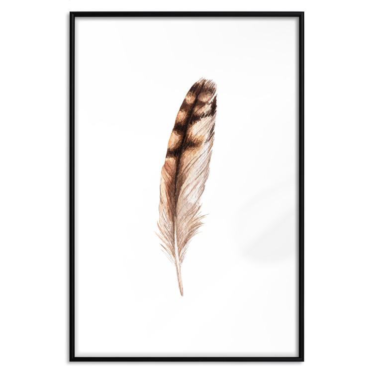 Wall Poster Magic Feather - brown bird feather on a contrasting white background 129914 additionalImage 17