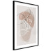 Poster Reflective Morning - line art of a kiss on a beige abstract background 130814 additionalThumb 6
