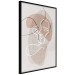 Poster Reflective Morning - line art of a kiss on a beige abstract background 130814 additionalThumb 11