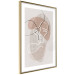 Poster Reflective Morning - line art of a kiss on a beige abstract background 130814 additionalThumb 7