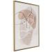 Poster Reflective Morning - line art of a kiss on a beige abstract background 130814 additionalThumb 12