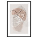 Poster Reflective Morning - line art of a kiss on a beige abstract background 130814 additionalThumb 20