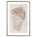 Poster Reflective Morning - line art of a kiss on a beige abstract background 130814 additionalThumb 19