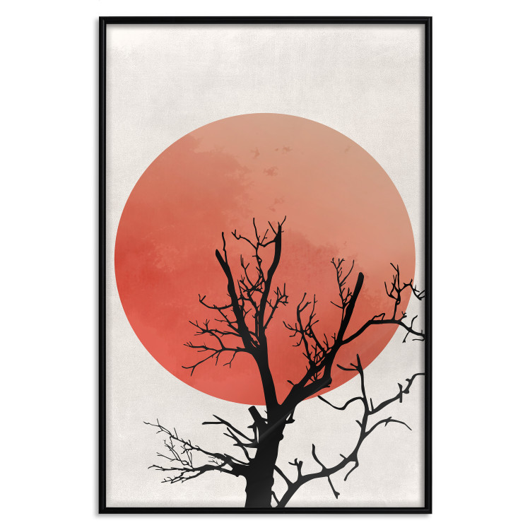 Poster At Dusk - abstract tree against an orange sun background 131914 additionalImage 16