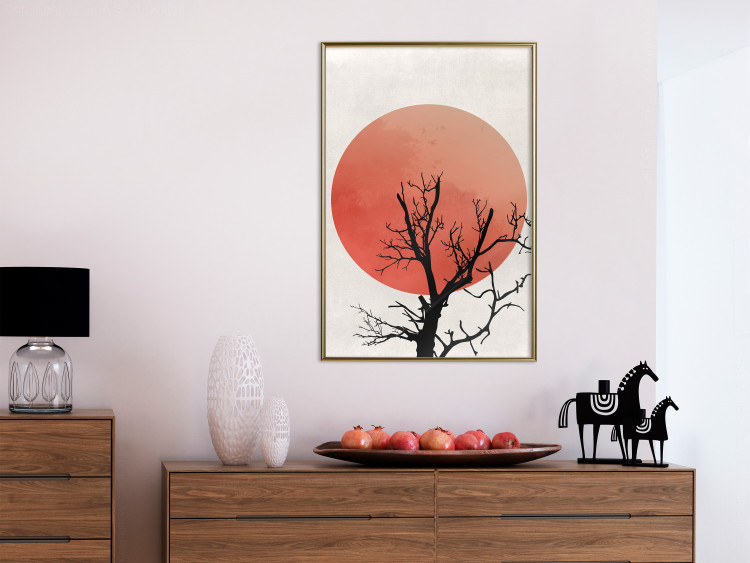 Poster At Dusk - abstract tree against an orange sun background 131914 additionalImage 7