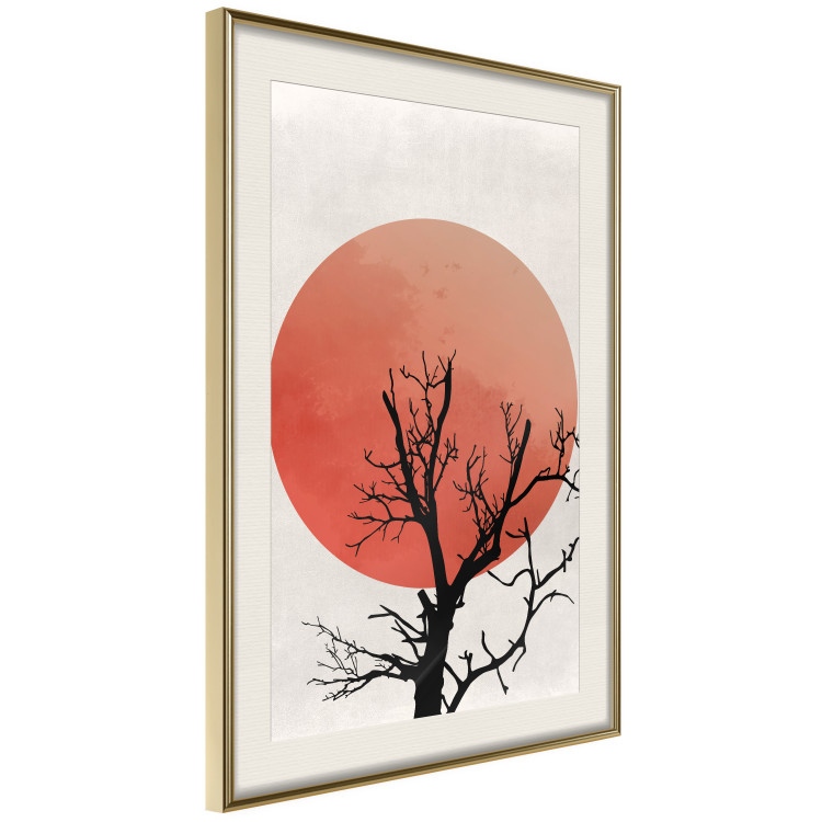 Poster At Dusk - abstract tree against an orange sun background 131914 additionalImage 3
