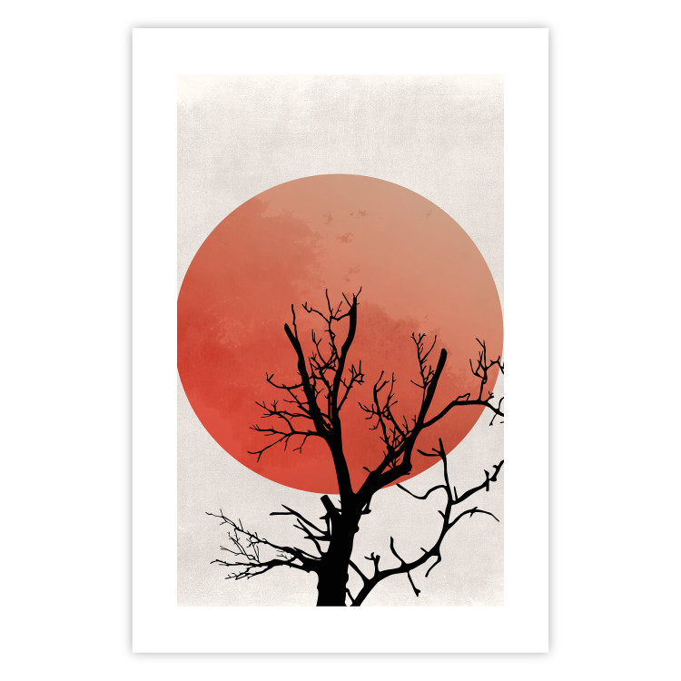 Poster At Dusk - abstract tree against an orange sun background 131914 additionalImage 25