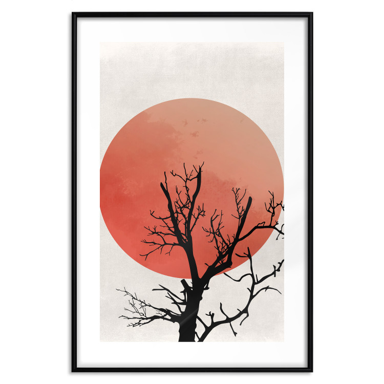 Poster At Dusk - abstract tree against an orange sun background 131914 additionalImage 15