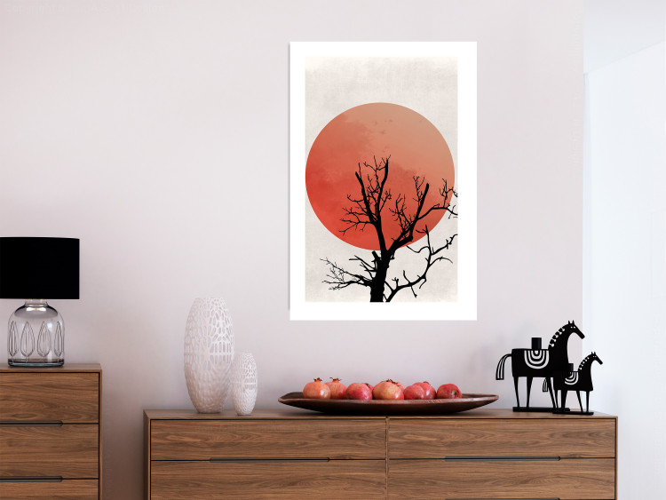 Poster At Dusk - abstract tree against an orange sun background 131914 additionalImage 5