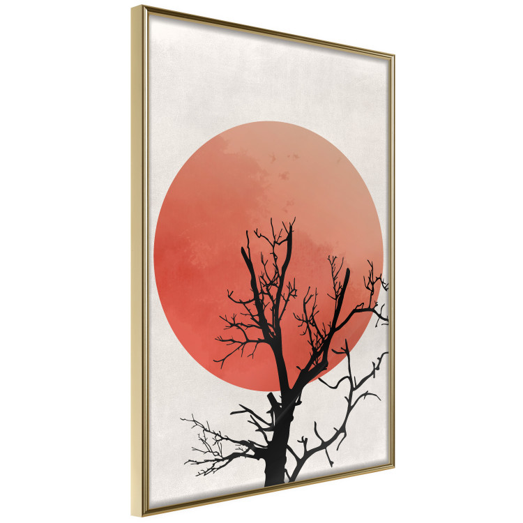 Poster At Dusk - abstract tree against an orange sun background 131914 additionalImage 14