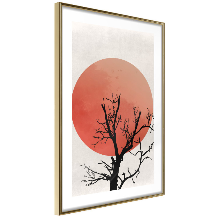 Poster At Dusk - abstract tree against an orange sun background 131914 additionalImage 9
