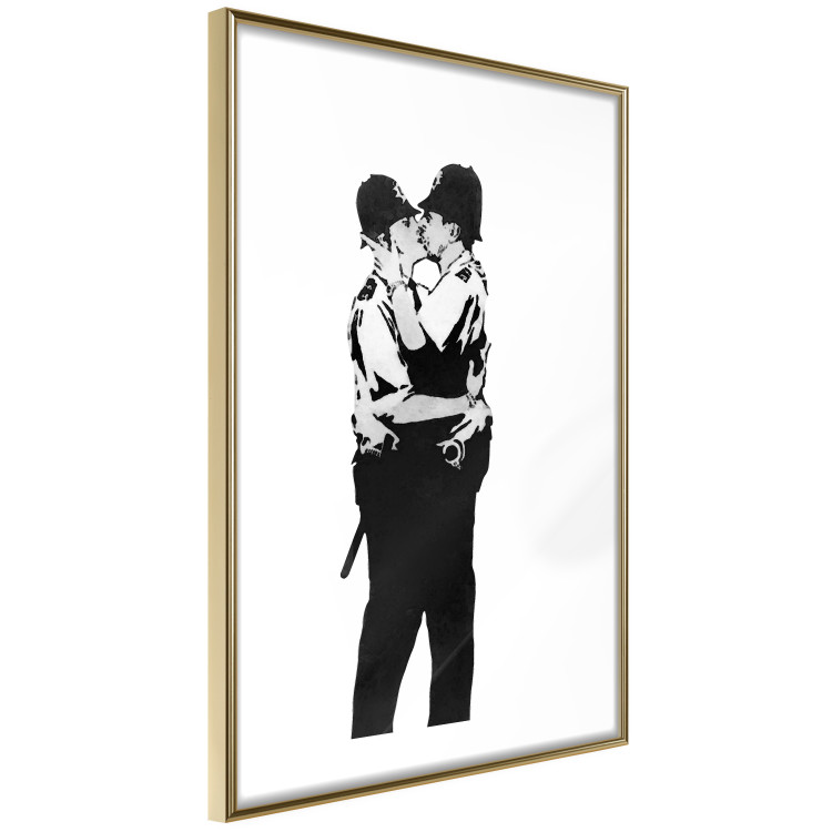 Poster Kissing Coppers - two kissing black figures in Banksy style 132414 additionalImage 8