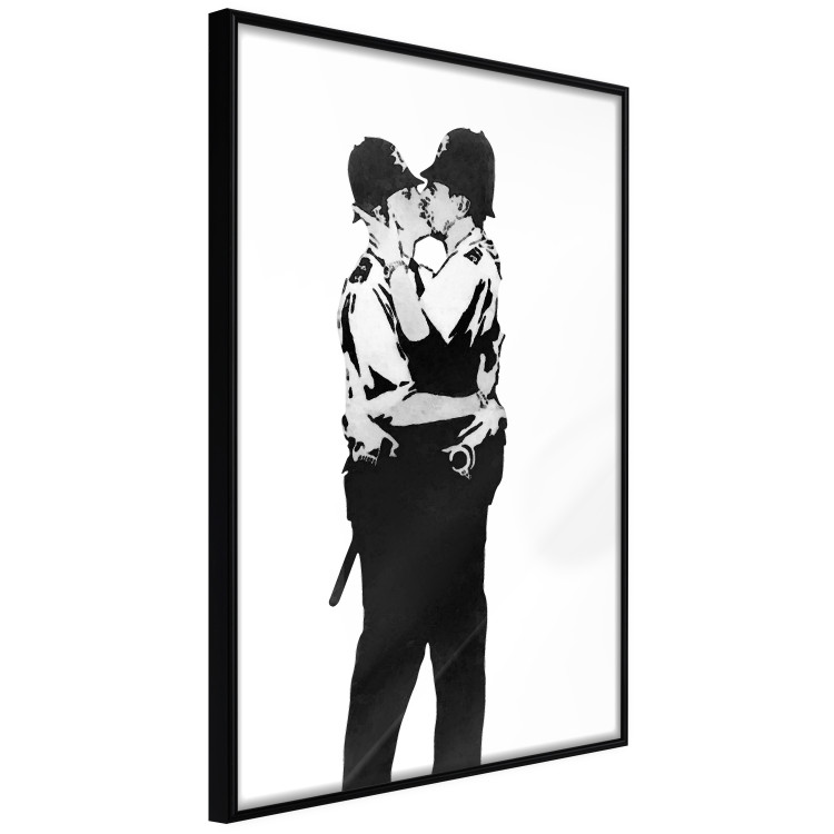 Poster Kissing Coppers - two kissing black figures in Banksy style 132414 additionalImage 12