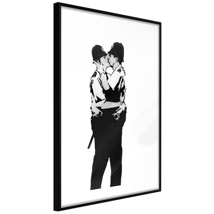Poster Kissing Coppers - two kissing black figures in Banksy style 132414 additionalImage 13