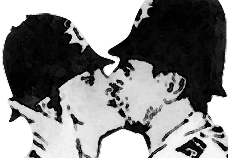 Poster Kissing Coppers - two kissing black figures in Banksy style 132414 additionalImage 9