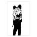 Poster Kissing Coppers - two kissing black figures in Banksy style 132414