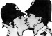 Poster Kissing Coppers - two kissing black figures in Banksy style 132414 additionalThumb 9
