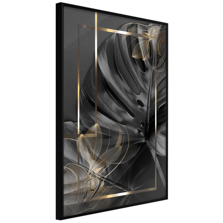 Poster Black and Gold - black leaf composition with delicate golden details 134514 additionalImage 11