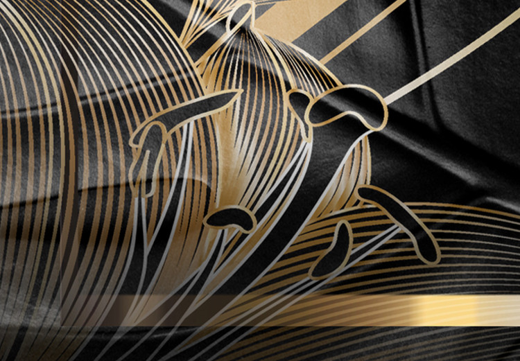 Poster Black and Gold - black leaf composition with delicate golden details 134514 additionalImage 9
