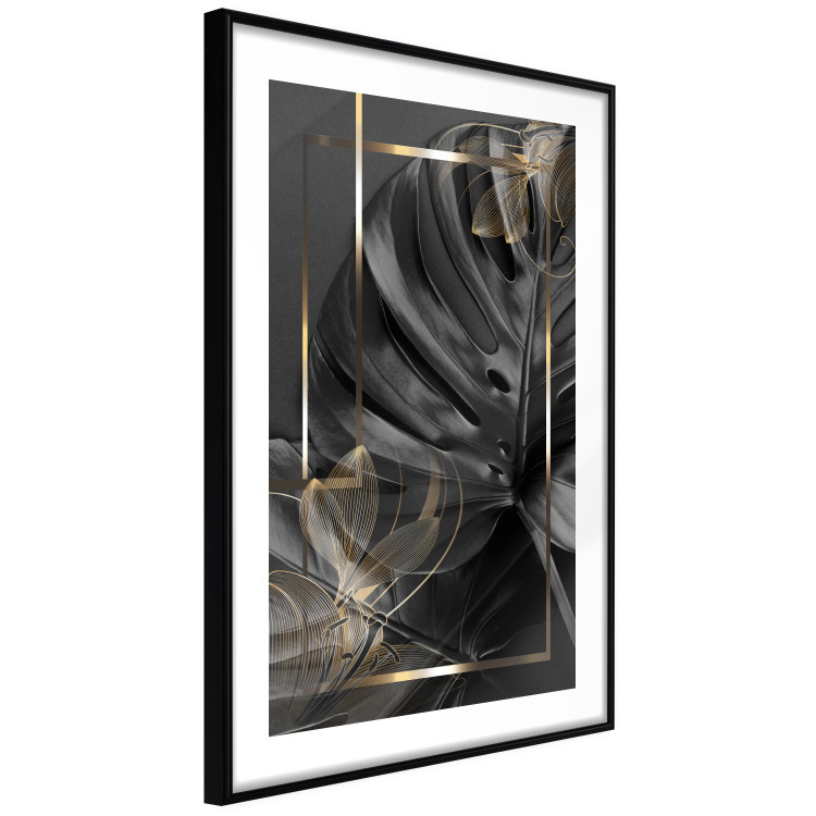 Poster Black and Gold - black leaf composition with delicate golden details 134514 additionalImage 6