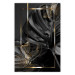 Poster Black and Gold - black leaf composition with delicate golden details 134514