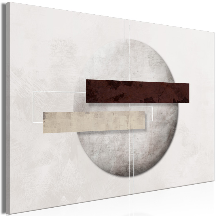 Canvas Print Brutal composition - rectangles on a gray circle background 134614 additionalImage 2