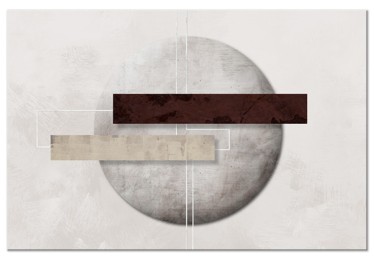 Canvas Print Brutal composition - rectangles on a gray circle background 134614