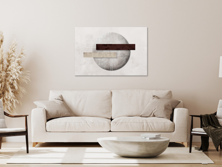 Canvas Print Brutal composition - rectangles on a gray circle background 134614 additionalImage 3