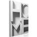 Canvas Art Print 3d house - three-dimensional inscription home in white, gray and black 135414 additionalThumb 2