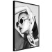 Poster Elegant Lady - black and white portrait of a woman dressed in retro style 135514 additionalThumb 2