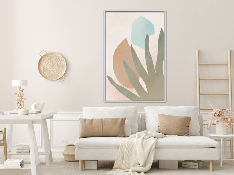 Wall Poster Agave in the Sun - pastel abstraction of patterns on a light beige background 135614 additionalImage 4