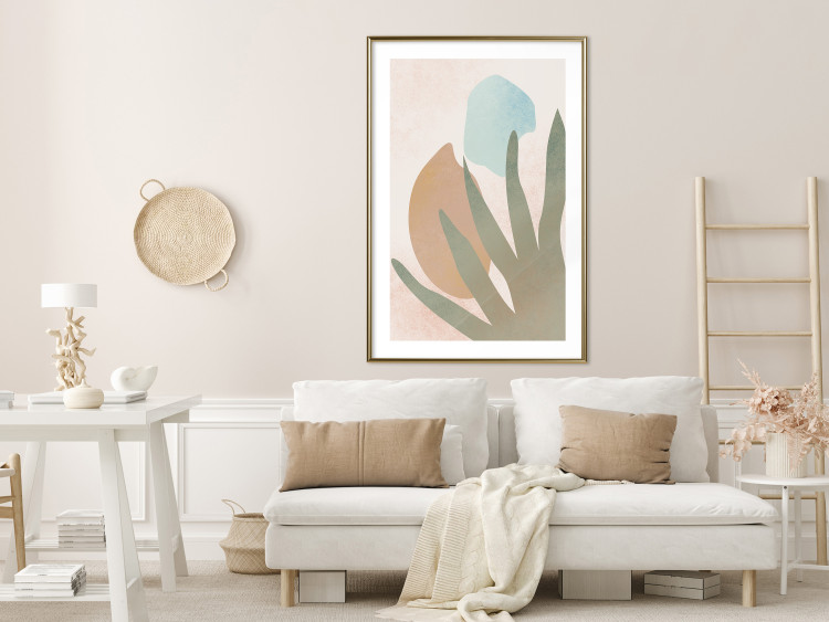 Wall Poster Agave in the Sun - pastel abstraction of patterns on a light beige background 135614 additionalImage 13
