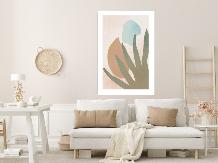 Wall Poster Agave in the Sun - pastel abstraction of patterns on a light beige background 135614 additionalImage 5