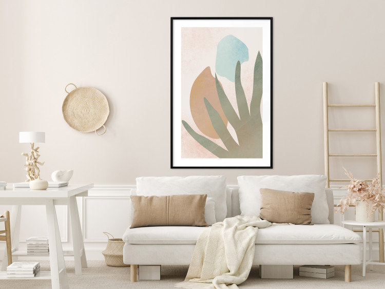 Wall Poster Agave in the Sun - pastel abstraction of patterns on a light beige background 135614 additionalImage 2