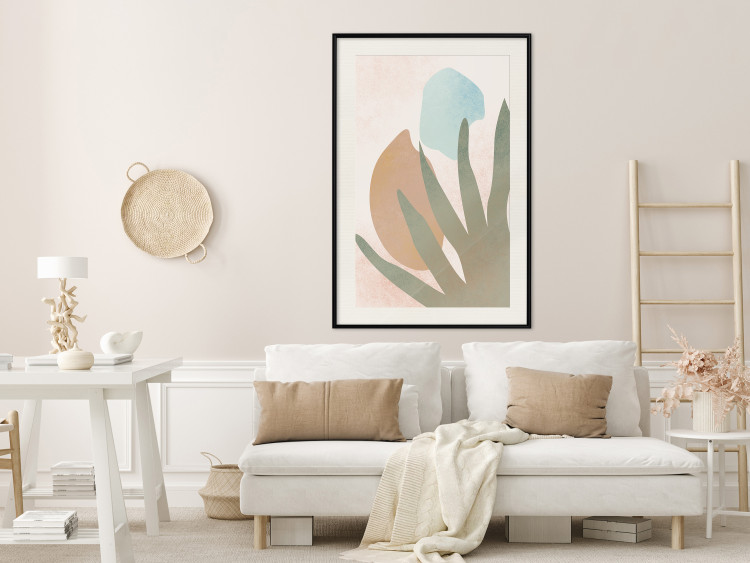 Wall Poster Agave in the Sun - pastel abstraction of patterns on a light beige background 135614 additionalImage 17
