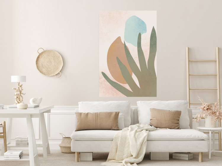 Wall Poster Agave in the Sun - pastel abstraction of patterns on a light beige background 135614 additionalImage 12