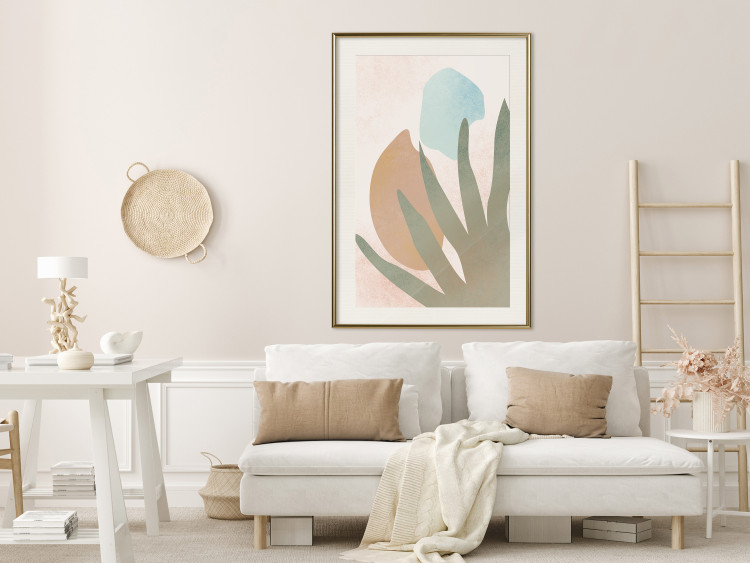 Wall Poster Agave in the Sun - pastel abstraction of patterns on a light beige background 135614 additionalImage 15