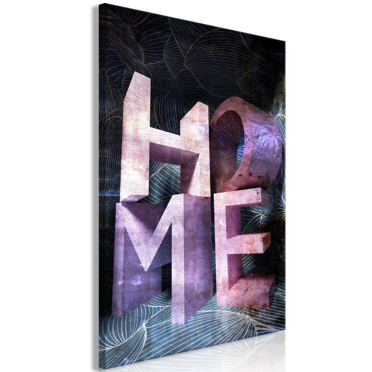 Canvas Print Stone inscription home 3D - abstract motif with the word in English 135714 additionalImage 2