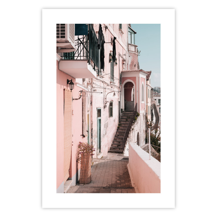 Wall Poster House in Amalfi - warm composition with pink Italian architecture 135914 additionalImage 9