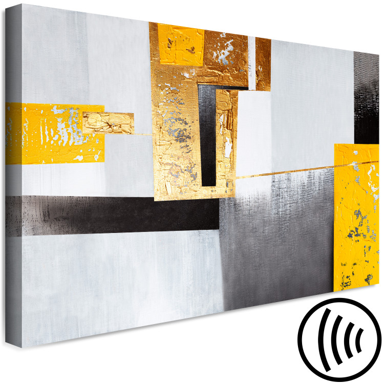 Canvas Golden Place (1-piece) Wide - modern abstraction with figures 138214 additionalImage 6