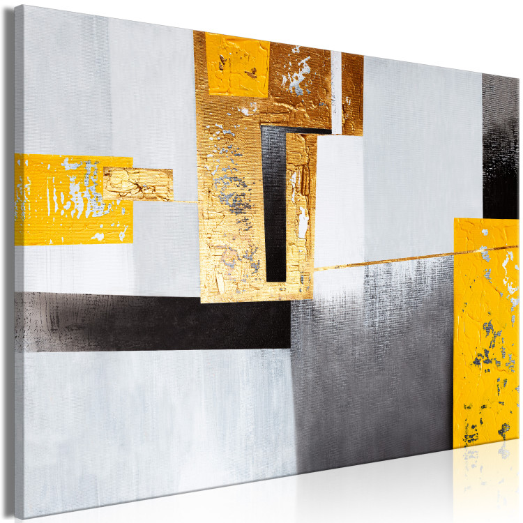 Canvas Golden Place (1-piece) Wide - modern abstraction with figures 138214 additionalImage 2