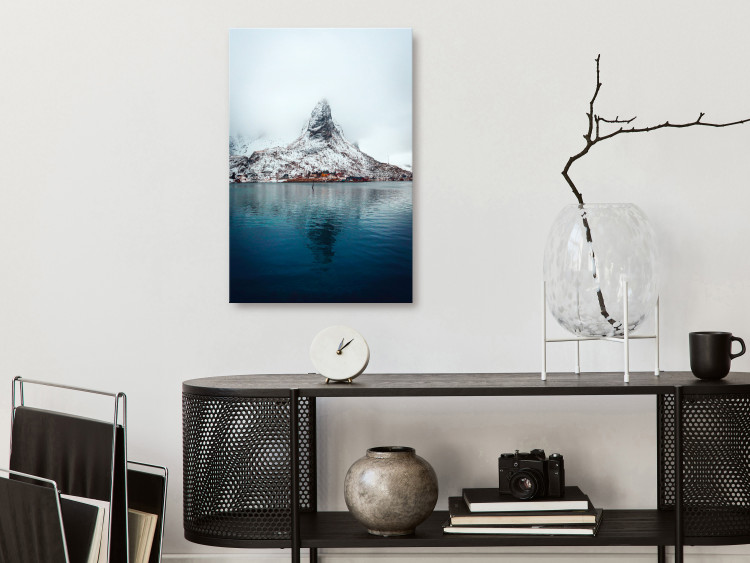 Canvas Identity of Beauty (1-piece) Vertical - winter landscape with mountain over water 138714 additionalImage 3