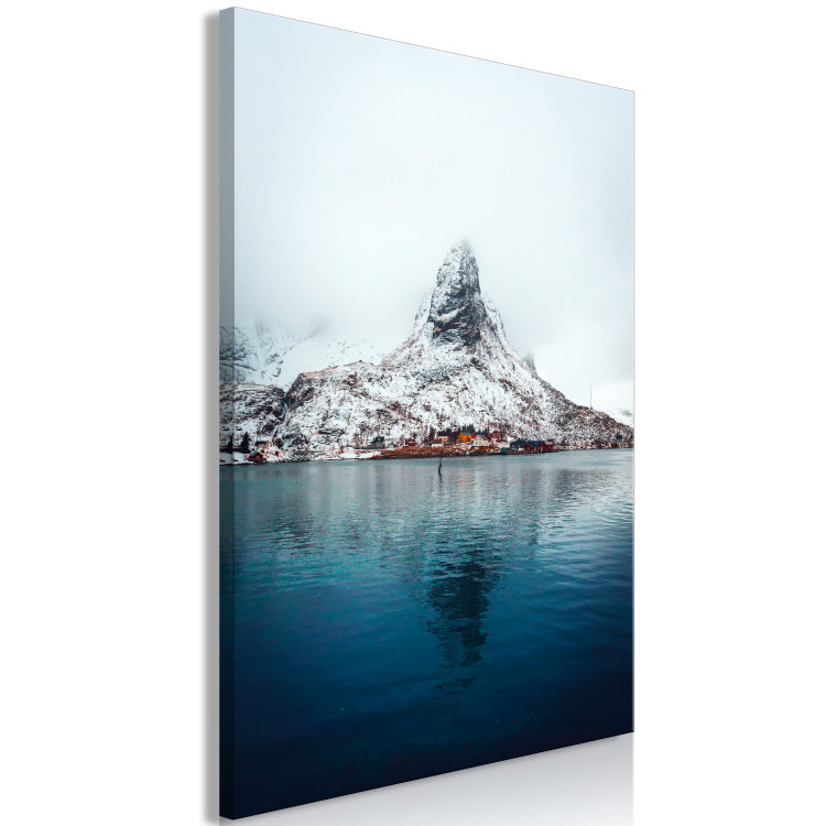 Canvas Identity of Beauty (1-piece) Vertical - winter landscape with mountain over water 138714 additionalImage 2