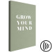 Canvas Print Grow Your Mind (1-piece) Vertical - white text on olive background 142314 additionalThumb 6
