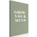 Canvas Print Grow Your Mind (1-piece) Vertical - white text on olive background 142314 additionalThumb 2